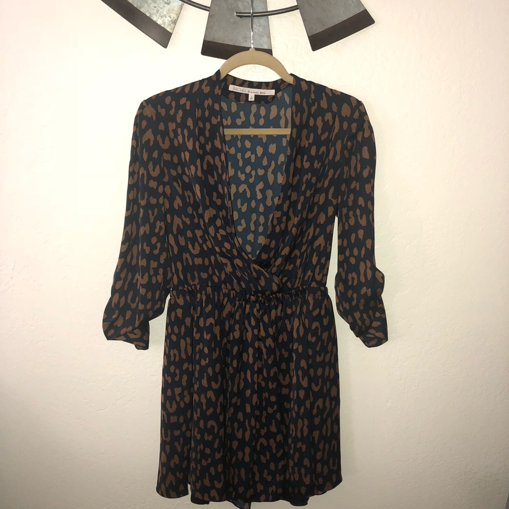 Navy leopard print dress by Rachel Roy